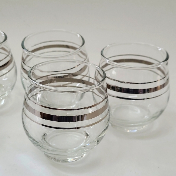 Platinum banded Roly Poly juice glasses - Picture 3 of 12